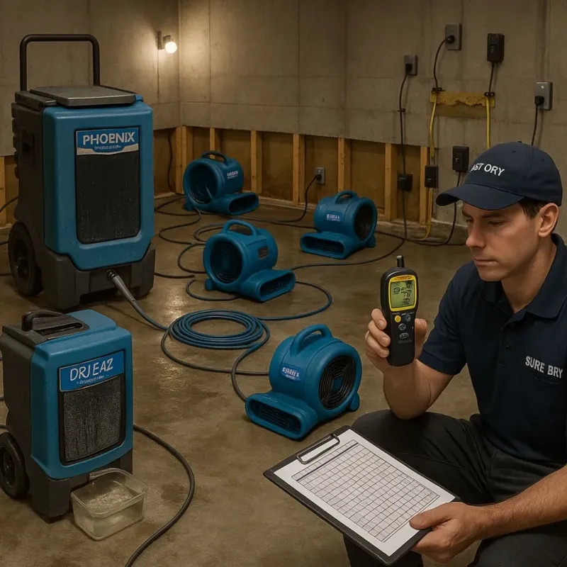 Structural Drying and Dehumidification process in Oak Forest, IL